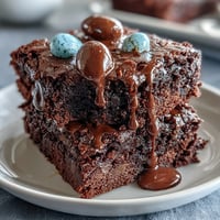 Cadbury Egg Chocolate Brownies with Crumbled Top: Fudgy brownies loaded with Cadbury mini eggs and topped with a crunchy chocolate crumble.